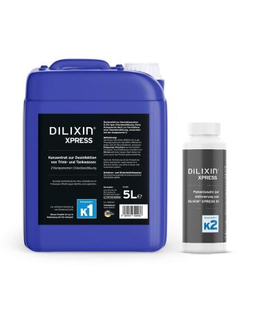 Dilixin XPress 5 liters legionella control disinfection of drinking water chlorine dioxide 0.3% efficacy test according to DIN EN 13623 1276 and 1650 including degradation closure