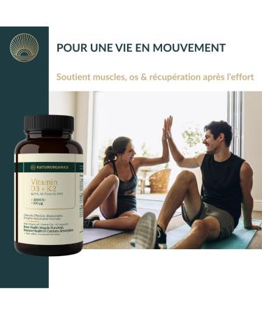 Vitamine D3 + K2 MK-7 all-trans 99 7% 2000 UI + 100 g Soutient l immunit les os les muscles et les dents Sans additifs Test en laboratoire Fabriqu en UE - Buy Online on GoSupps.com