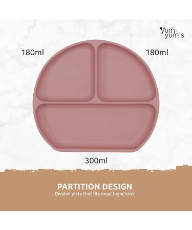 Yum Yum's Baby Weaning Set - Silicone Feeding Set of 10 with Suction Bowl, Spoon, Fork & Cup | Suction Plate & Baby Plate - Baby Gifts & Presents - Pink - Buy Online on GoSupps.com