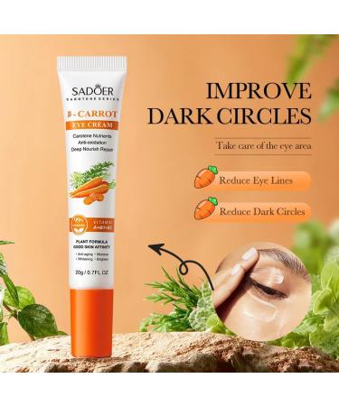 Carrot Eye Cream - Anti Dark Circles Reduces Bags & Moisturizes Dry Skin | Firming Eye Care - Buy Online on GoSupps.com