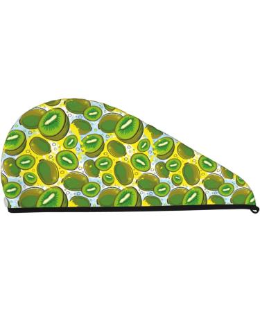 Watercolor Kiwi Fruits Microfiber Hair Towel - Super Absorbent Coral Velvet Wrap for Women | Quick Dry for Long Curly & Thick Hair - Buy Online on GoSupps.com