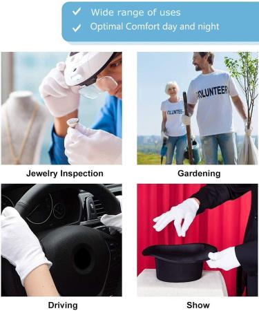 3 Pairs Moisturizing Cotton Gloves for Overnight Bedtime | Premium Quality for Eczema, Dry, Sensitive Skin | Spa Therapy | One Size Fits Most - Buy Online on GoSupps.com