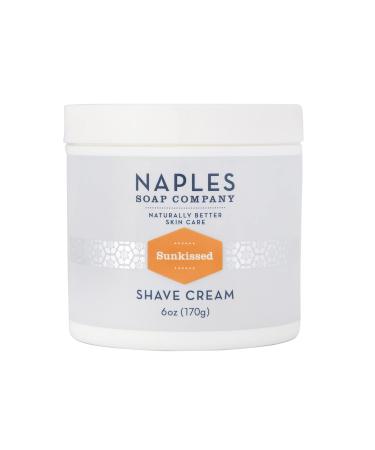 Naples Soap Company Hydrating Shave Cream Non-Comedogenic Unisex Vegan Formula with Natural Shea and Cocoa Butters for a Smooth Close Shave Sunkissed 6oz