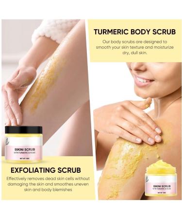 Bikini Area Exfoliating Body Scrub for Women Turmeric Sugar Scrub Exfoliator Deep Cleansing Skin for Bikini Area Smoothing Moisturizing Sugar Scrub for Bikini Area-All Skin Types - Buy Online on GoSupps.com