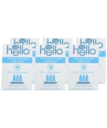 Hello Foaming Hand Soap Tablets with Aloe & Sea Minerals Fragrance - Plant Based Ingredients, No Harsh Preservatives - 6 Pack (0.31 oz Each) - Aloe Vera - 6 Count - Buy Online on GoSupps.com