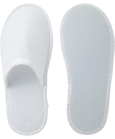 Juvale 24 Pairs Disposable House Slippers for Guests - Bulk Pack for Hotel, Spa, Shoeless Home - White Closed Toe (US Men Size 10, Women Size 11) - Buy Online on GoSupps.com
