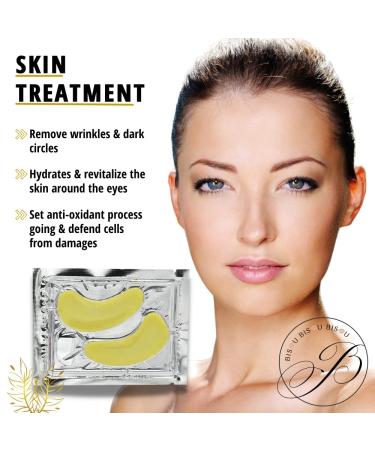Bisou Bisou Bisou Gold Under Eye Patches with Lip Mask - 16 Pairs | Dark Circles, Puffiness, Wrinkles | Hydrogel Collagen Eye Pad - Buy Online on GoSupps.com