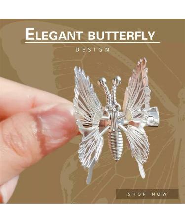 2Pcs Moving Butterfly Hair Clips - Silver & Gold Butterfly Clips for Women - Buy Online on GoSupps.com