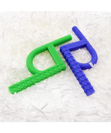 Sensory Silicone Chewing Tools for ADHD Teething & Autism | Chewing Tubes for Nail Biting & Speech Therapy - Green & Blue - Buy Online on GoSupps.com