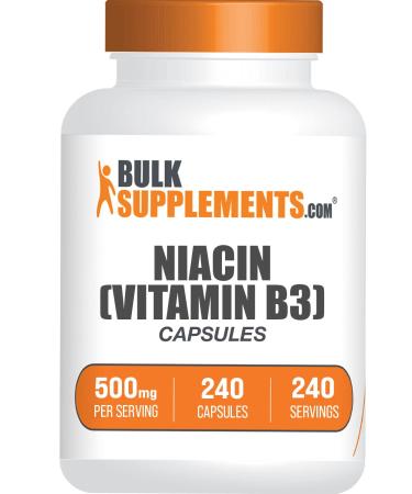 BULKSUPPLEMENTS.COM Niacin Capsules - 500mg Niacin - Vitamin B3 - 240 Capsules - Buy Online on GoSupps.com