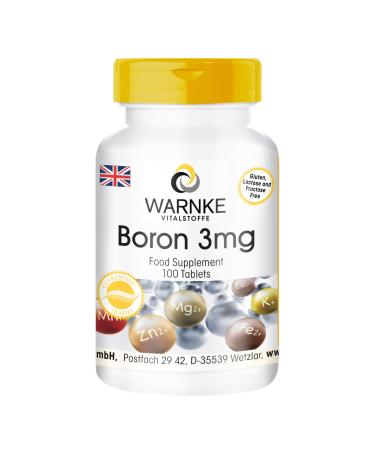 Boron 3 mg Boron 100 Tablets   vegi Pack of 1 x 30 g) | Warnke Vitalstoffe