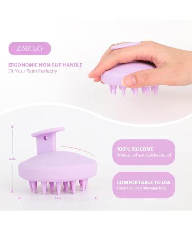ZMCLG Scalp Massage Brush | Wet & Dry Silicone Shampoo Brush for Dandruff Reduction & Hair Growth | Light Violet Scalp Massager - Buy Online on GoSupps.com