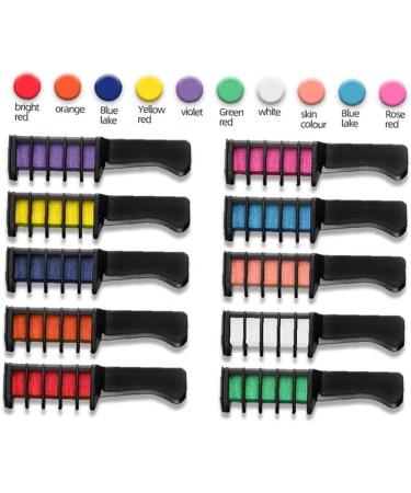 Froiny 10 Color Hair Chalk Comb Set - Washable Temporary Hair Dye for Vibrant Salon-Quality Hair Color - Buy Online on GoSupps.com