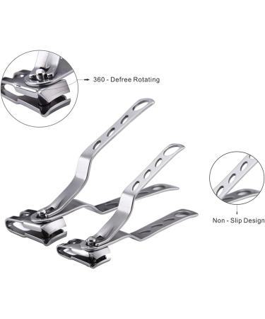 Nail Clipper 360 Degree Rotating Nail Clipper Wide Jaw Opening Stainless Steel Nail Cutter For Thick Nail Fingernail Nail Trimmer(L) - Buy Online on GoSupps.com