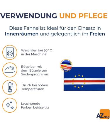 Buy Top Quality Cape Verde Flag 150x90cm - Republic of Cabo Verde Flag - Premium AZ FLAG for International Shipping - Buy Online on GoSupps.com