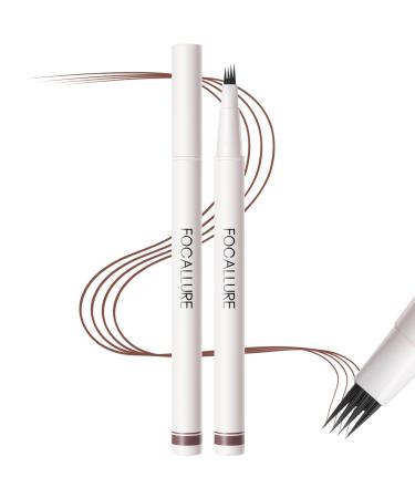 FOCALLURE FLUFFMAX TINTED Liquid Eyebrow Pen Eyebrow Microblading Pen with a Micro-Fork Tip Applicator Long-Lasting Smudge-Proof Creates Natural Looking Brows MEDIUM BROWN BB02 MEDIUM BROWN