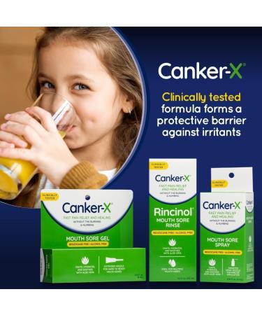 Canker-X Mouth Sore Spray Oral Pain Relief from Canker Sores Burns & More No Burning & Numbing Benzocaine-Free & Alcohol-Free Mouth Ulcer Treatment Targeted Spray Nozzle 0.51 Fl. Oz. - Buy Online on GoSupps.com
