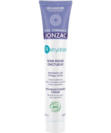 Eau Thermale Jonzac | Rich Creamy Care - Rehydrate | 24h Hydration - Protects | Hydration Activator | Normal to Dry Skin | Hyaluronic Acid | 99% Natural Origin | Pack of 2x50 ml - Buy Online on GoSupps.com