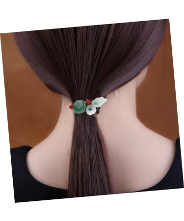 BIUDECO Hair Scrunchie Hanfu Hair Jewelry Hair Rope Hanfu Hair Accessory Qipao Hair Accessories Hair Elastics Chinese Hanfu Headwear Hanfu Hair Tie Miss Aventurine Jade Ponytail - Buy Online on GoSupps.com