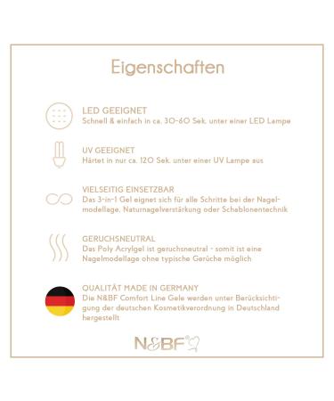 N&BF 15ml Comfort Line Poly Acryl Gel Milky Ros | High-Quality Professional Polygel for Gelnageln | Made in Germany - Buy Online on GoSupps.com