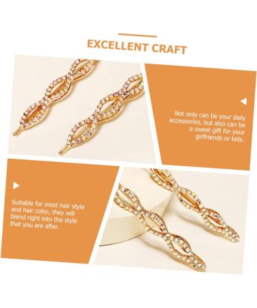 DOITOOL 1 Pair Ab Diamond Bangs Hairpin Bling Diamond Bobby Hair Barrettes for Thick Hair Geometric Rhinestone Bobby Hair Rhinestones Hair Crystals Manual Alloy Girl Clip - Buy Online on GoSupps.com