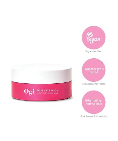 Ogi Rose V Eye Patch - 60 Vegan Hydrogel Under Eye Masks for Wrinkles - Natural Marine Plant Extracts - Hypoallergenic for Sensitive Skin - Buy Online on GoSupps.com