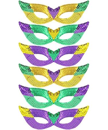 hgnxa Mardi Gras Costume Accessory Set Mardi Gras Tricolor Eyemask Feathers Headband Neckerchief for Womens Girls Cosplay Gift Purple - Buy Online on GoSupps.com