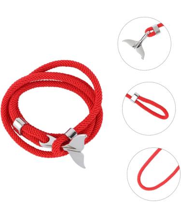 SOIMISS 2 pcs whale tail bracelet fashion jewelry couple jewelry couples bracelets Vintage Nautical Bracelets vintage jewelry Nautical Braided Bracelet Unfading Bracelet Creative Wristband 8x8cmx3pcs Silver Redx3pcs - Buy Online on GoSupps.com