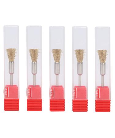 Nail Drill Cleaning Brush 5 Pieces Nail Drill Cleaning Brush Brass Wire Grinding Head Cleaning Brush Manicure Tool