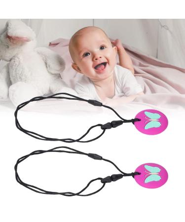 Chewable Necklace 2 Pack | Sensory Wearable Chew Necklace | Safe Silicone for Kids | Healthy Growth - Rose Red - Buy Online on GoSupps.com