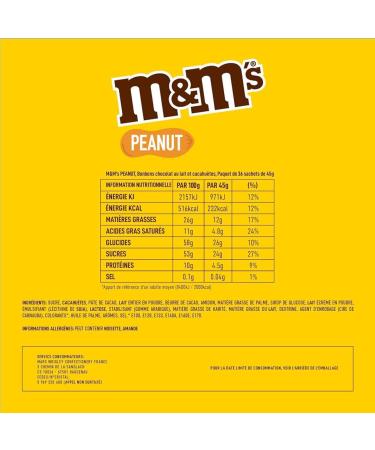 M&M'S PEANUT - Milk Chocolate & Peanuts Sweets - Large - 36 x 45g (Packaging May Vary) - Buy Online on GoSupps.com