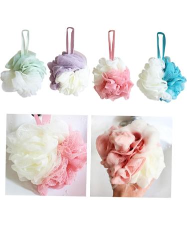 FRCOLOR 2pcs Exfoliating Mesh Bath Sponge Balls - Soft Loofah Pouf for Shower & Bath | Two-Color H301 | Ideal for Deep Cleansing & Skin Care - Buy Online on GoSupps.com