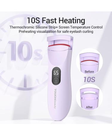TOUCHBeauty Heated Eyelash Curler Rechargeable Electric Eyelash Curler with LED Display 3-Level Adjustable Temperature Rechargeable Natural Curling 24H Long Lasting for Women AG-2316purple - Buy Online on GoSupps.com