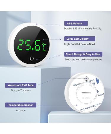 OQIMAX Digital Aquarium Thermometer - Mini Wireless Water Thermometer with LED Display for Freshwater & Saltwater Aquariums - High Precision Touch Wake-Up Feature - Buy Online on GoSupps.com