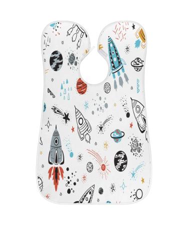 Space Rockets Beard Bib Apron | Waterproof Hair Catcher for Men | Perfect Grooming Gift - Buy Online on GoSupps.com