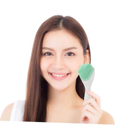 DRESSOOS Silicone face Brush Cleansing Skin Care Brush Deep Cleaning Brush Silicone Brush Manual Facial Silicone Facial cleansers Cleansing Brush Cleaning Supplies Handheld Miss Silica Gel Green 15.3x5.2cm - Buy Online on GoSupps.com