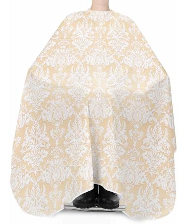 Orange Paisley Floral Barber Cape | Adjustable Hair Cutting Cape for Women Men Kids & Adults | 55x63 Inch Ethnic Tribal Boho Hairdressing Accessory - Buy Online on GoSupps.com