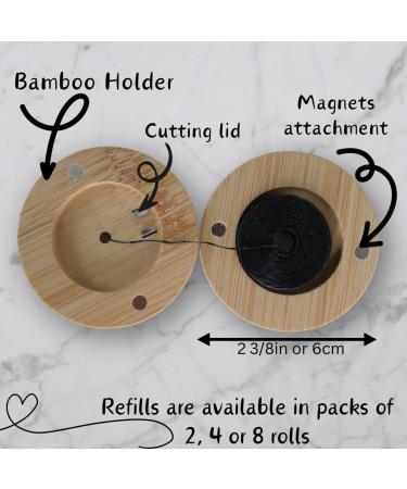 Buy Charcoal Dental Floss with Bamboo Holder | Eco-Friendly Mint Thread for Fresh Breath - International Shipping - Buy Online on GoSupps.com