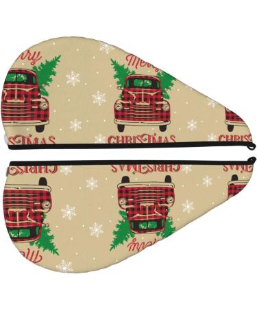 Hair Towel Wrap - Quick Drying Hair Turban with Button | Christmas Vintage Red Truck Design - Buy Online on GoSupps.com