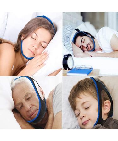 Anti Snoring Chin Strap | Sleep Apnea Solution | Stop Snoring Mouth Guard for Men & Women - Black/Blue - Buy Online on GoSupps.com
