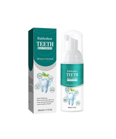 Foam toothpaste for adults - tooth mousse for intensive stain removal - 60 ml tooth cleaning mousse Easy to use tooth bogus foam for white teeth lights up teeth and