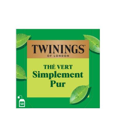 Twinings - Th Vert Simplement Pur - 50 Sachets - D licat et Subtil - D guster Chaud ou Froid