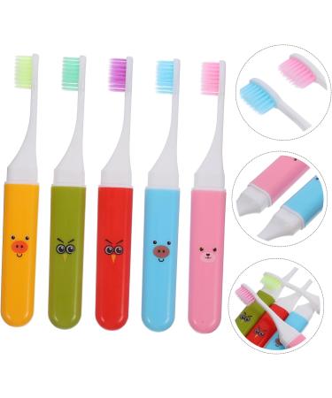 Solustre 5-Pack Hard Bristle Travel Toothbrushes for Adults & Kids - Compact & Foldable Mini Toothbrushes for Camping & On-the-Go - Buy Online on GoSupps.com