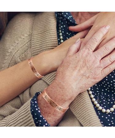 Vicmag 2PCS Copper Magnetic Lymphatic Drainage Bangles for Men | Ultra Strength 99.99% Pure Copper | Adjustable Size with Gift Box | Tree & Ireland Design - Buy Online on GoSupps.com