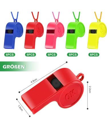 Tophonex 30-Piece Trill Whistle Set for Kids & Coaches | Sports Pipes with Handle for Referees & Teachers | Ideal for Emergencies & Students - Buy Online on GoSupps.com