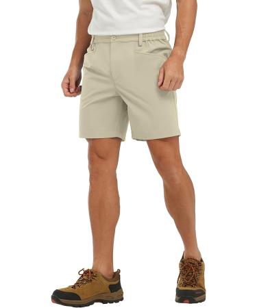 BASUDAM Men's Stretch Quick Dry Hiking Shorts - Light Khaki, Size 32 - Buy Online on GoSupps.com