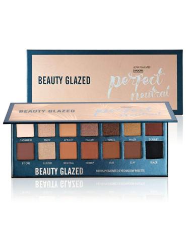Beauty glazed 14 colors shimmered and matt eyeshadow palette makeup pallet long -lasting and mineral eyeshadow eyeshadow pallet high pigments