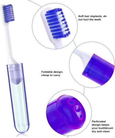 8-Piece Foldable Travel Toothbrush Set + Plastic Comb | Portable & Compact for Camping School & Home - Buy Online on GoSupps.com
