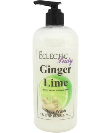 Eclectic Lady Liquid Pearl Body Wash - Ginger Lime Scent 3-in-1 Use For Bubble Bath Hand Soap & Body Wash Phthalate-Free Ginger Lime Fragrance Handcrafted in USA (16 oz) 16 Fl Oz (Pack of 1)