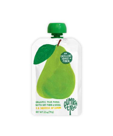 Pumpkin Tree Organics Fruit Snack Pouch, Pear + Fiber + A Squeeze of Lemon, 3.5 Ounce (Pack of 10)